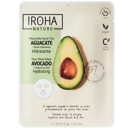 IROHA nature Hydrating Face Sheet Mask Avocado + Hyaluronic Acid nawilżająca maska w płachcie z awokado i kwasem hialuronowym 20ml