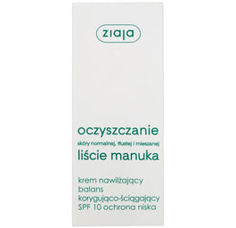 Ziaja Liście Manuka Oczyszczanie krem nawilżający balans korygująco-ściągający ochrona niska SPF10 50ml