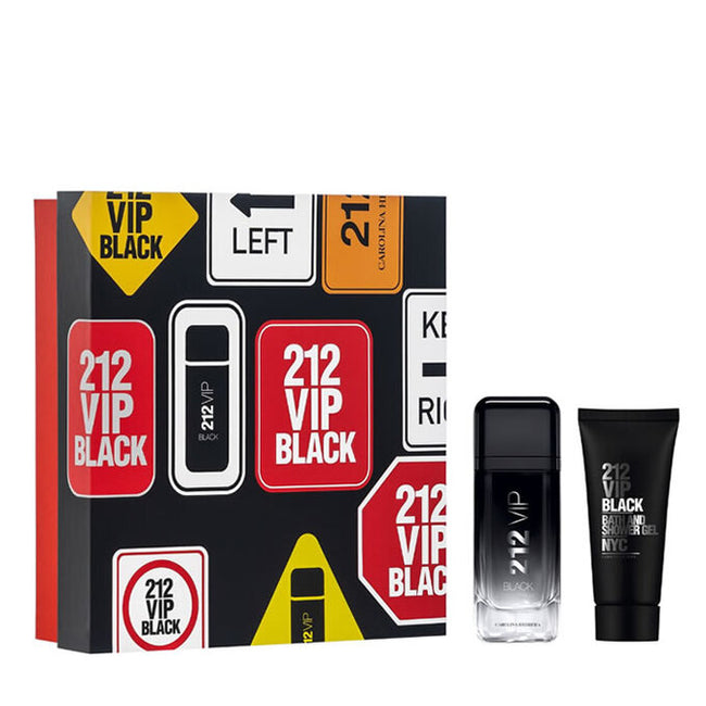 Carolina Herrera 212 VIP Black Men zestaw woda perfumowana spray 100ml + żel pod prysznic 100ml