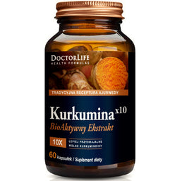 Doctor Life Kurkumina x10 bioaktywny ekstrakt 500mg suplement diety 60 kapsułek