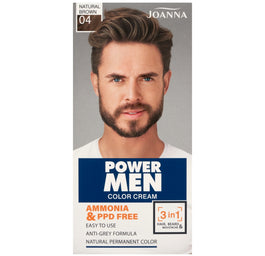 Joanna Power Men Color Cream farba do włosów brody i wąsów 04 Natural Brown