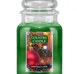 Country Candle Duża świeca zapachowa z dwoma knotami Christmas Is Here 680g