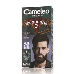 Cameleo Men Hair Color Cream farba do włosów brody i wąsów 4.0 Medium Brown 30ml