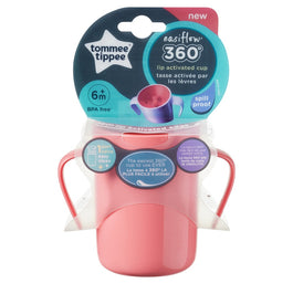 Tommee Tippee Easiflow 360° kubek z uchwytami 6m+ Różowy 200ml