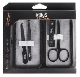 KillyS For Men Accessory Set zestaw nożyczki do paznokci + obcinaczki do paznokci + pilnik do paznokci + pęseta do depilacji