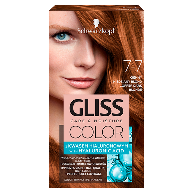 Gliss Color Care & Moisture farba do włosów 7-7 Ciemny Miedziany Blond