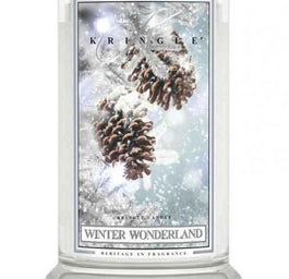 Kringle Candle Duża świeca zapachowa z dwoma knotami Winter Wonderland 623g