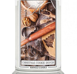 Kringle Candle Duża świeca zapachowa z dwoma knotami Christmas Cookie Dough 623g