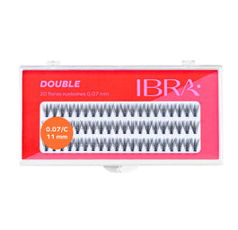 Ibra Kępki sztucznych rzęs Double Knot-Free 0.07 C-11mm 60szt.