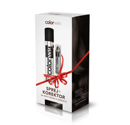 Colorwin Zestaw Retouch spray do retuszowania odrostów 75ml + korektor 4.6g Czarny