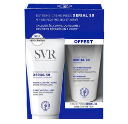 SVR Xerial Feet Pack zestaw Xerial 50 Extreme Creme Pieds żel na uporczywe zrogowacenia 50ml + Xerial 30 Creme Pieds odżywczy krem do stóp 50ml