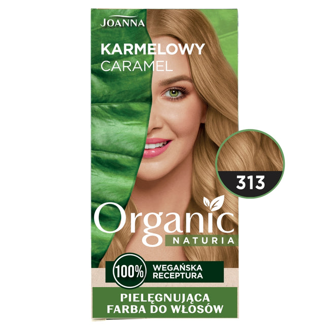 Joanna Naturia Organic pielęgnująca farba do włosów 313 Karmelowy