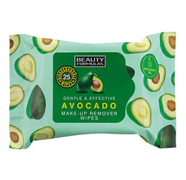 Beauty Formulas Avocado Make-Up Remover Wipe chusteczki do demakijażu z olejkiem z awokado 25szt.