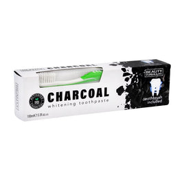 Beauty Formulas Charcoal Whitening Toothpaste wybielająca pasta do zębów z aktywnym węglem 100ml + szczoteczka do zębów 1szt.