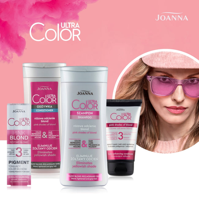 Joanna Ultra Color szampon nadający różowy odcień do włosów blond i rozjaśnianych 200ml