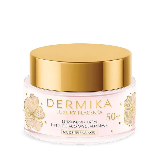 Dermika Luxury Placenta 50+ luksusowy krem liftingująco-wygładzający na dzień i noc 50ml