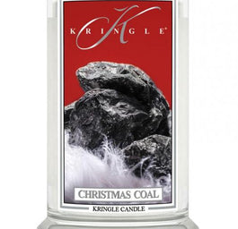 Kringle Candle Duża świeca zapachowa z dwoma knotami Christmas Coal 623g