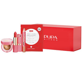 Pupa Milano My Fabulous Beauty Box zestaw cień do powiek 2g + cień do powiek w kredce 1.15g + pomadka do ust + maseczka do ust 3ml