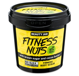 BEAUTY JAR Fitness Nuts ujędrniający peeling do ciała z brązowym cukrem i masłem kakaowym 200g