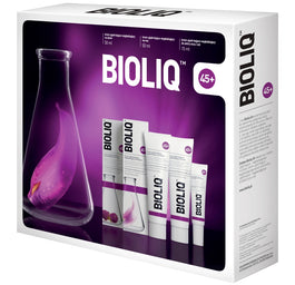 BIOLIQ 45+ zestaw krem na dzień 50ml + krem na noc 50ml + krem do oczu i ust 15ml