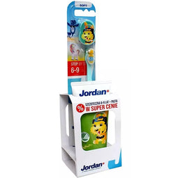 Jordan Zestaw Step by Step szczoteczka do zębów 6-9 lat Miękka + pasta do zębów 6-12 lat 50ml