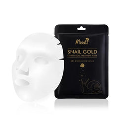 Moods Snail Gold Starry Facial Treatment Mask maska w płachcie ze śluzem ślimaka i drobinkami złota 38ml