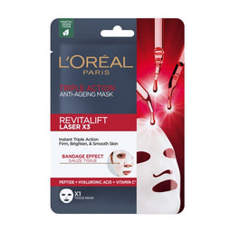 L'Oreal Paris Revitalift Laser X3 przeciwzmarszczkowa maska w płachcie o potrójnym działaniu 28g