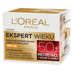 L'Oreal Paris Ekspert Wieku 50+ przeciwzmarszczkowy krem liftingujący na dzień SPF20 50ml