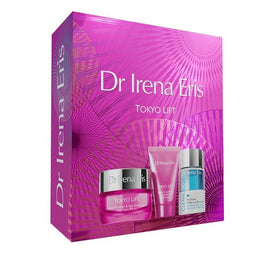 Dr Irena Eris Tokyo Lift zestaw ochronny krem przeciwzmarszczkowy na dzień 50ml + wygładzający krem detoksykujący na noc 30ml + dwufazowy płyn do demakijażu 50ml