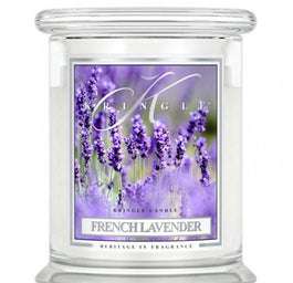 Kringle Candle Średnia świeca zapachowa z dwoma knotami French Lavender 411g