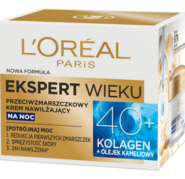 L'Oreal Paris Ekspert Wieku 40+ przeciwzmarszczkowy krem nawilżający na noc 50ml