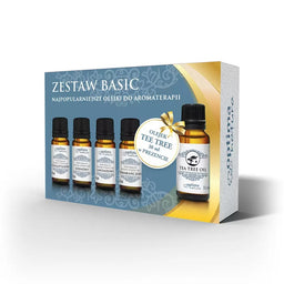 Optima Natura Basic zestaw olejek eteryczny Eukaliptusowy 10ml + olejek eteryczny Sosnowy 10ml + olejek eteryczny Lawendowy 10ml + olejek eteryczny Pomarańczowy 10ml + olejek eteryczny Drzewo Herbaciane 30ml