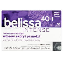 Belissa Intense 40+ suplement diety wzmacniający włosy skórę i paznokcie 50 tabletek