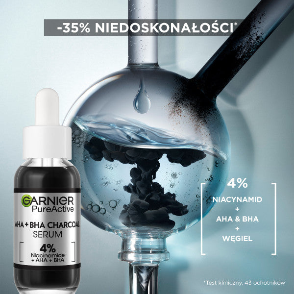 Garnier Pure Active serum przeciw niedoskonałościom AHA + BHA + Węgiel 30ml