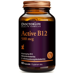 Doctor Life Active B12 aktywna witamina B12 500mg suplement diety 60 kapsułek