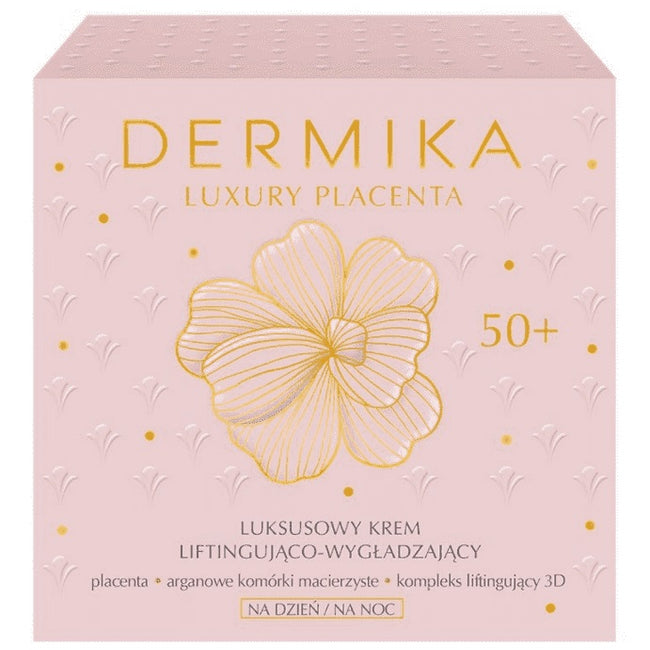 Dermika Luxury Placenta 50+ luksusowy krem liftingująco-wygładzający na dzień i noc 50ml