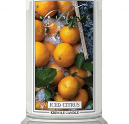Kringle Candle Duża świeca zapachowa z dwoma knotami Iced Citrus 623g