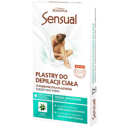 Joanna Sensual plastry do depilacji ciała Aloes 12szt + tubka z oliwką łagodzącą podrażnienia 10ml