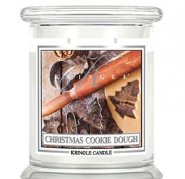 Kringle Candle Średnia świeca zapachowa z dwoma knotami Christmas Cookie Dough 411g
