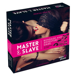 Tease & Please Master & Slave Bondage Game wielojęzyczna gra erotyczna z 13 akcesoriami Pink