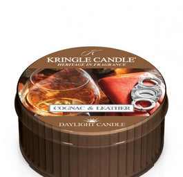 Kringle Candle Daylight świeczka zapachowa Cognac & Leather 42g