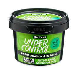 BEAUTY JAR Under Control scrub do twarzy przeciw wypryskom z olejem z drzewa herbacianego i proszkiem bambusowym 120g