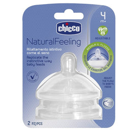 Chicco Natural Feeling smoczek silikonowy na butelkę trójprzepływowy 4m+ 2szt.