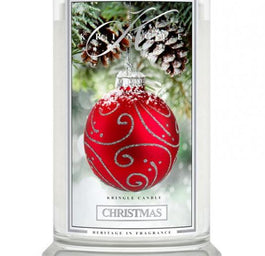 Kringle Candle Duża świeca zapachowa z dwoma knotami Christmas 623g