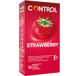 Control Strawberry prezerwatywy o smaku truskawki 12szt.