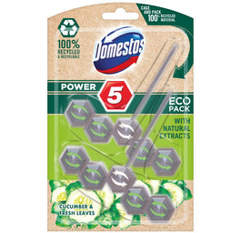 Domestos Power 5 Eco Cucumber & Fresh Leaves kostka zapachowa do toalet 2x55g