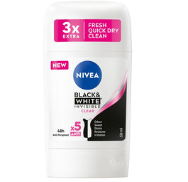 Nivea Black&White Invisible Clear antyperspirant w sztyfcie 50ml