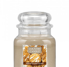 Country Candle Średnia świeca zapachowa z dwoma knotami Maple Sugar Cookie 453g