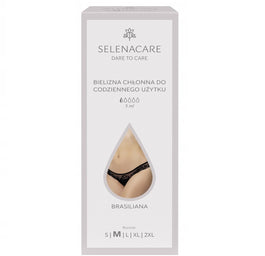 SELENACARE Brazilian Cut bielizna chłonna do codziennego użytku Czarna M 5ml