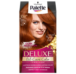 Palette Deluxe Oil-Care Color farba do włosów trwale koloryzująca z mikroolejkami 562 (7-77) Intensywna Lśniąca Miedź